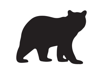 Bear vector silhouette, Grizzly bear or polar bear silhouette flat vector, animal silhouette