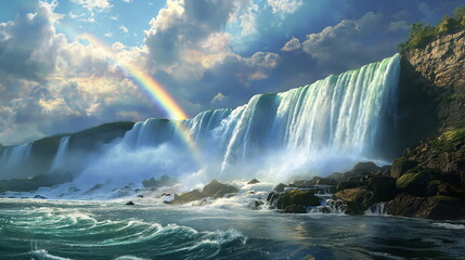 Fototapeta premium Niagara Falls USACanada Photorealistic In this pho_001