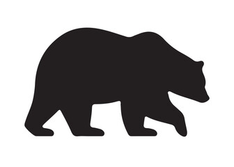 Bear vector silhouette, Grizzly bear or polar bear silhouette flat vector, animal silhouette
