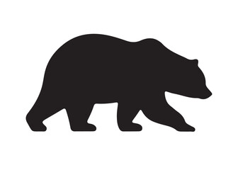 Bear vector silhouette, Grizzly bear or polar bear silhouette flat vector, animal silhouette