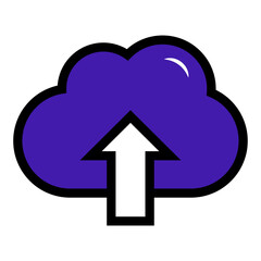 Upload cloud icon. Download data file symbol vector illustration design