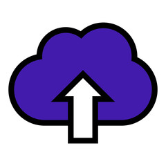 Upload cloud icon. Download data file symbol vector illustration design