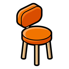 Chair icon in isometry style. Domestic and office furniture and equipment.