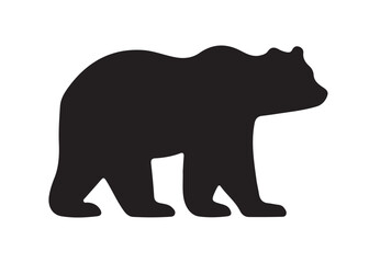 Bear vector silhouette, Grizzly bear or polar bear silhouette flat vector, animal silhouette