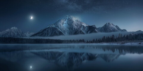 Fototapeta premium Teton National Park USA In a Mystical Atmosphere U_007