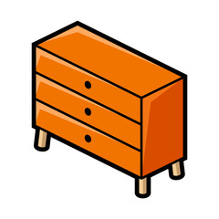 Dresser icon in isometry style. Domestic and office furniture and equipment.