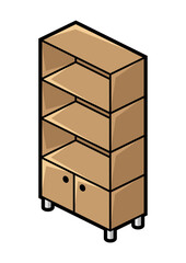 Shelving icon in isometry style. Domestic and office furniture and equipment.