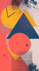 Colorful shapes and dots vertical background
