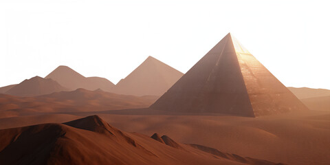 pyramide in wüste sandwüste transparentem hintergrund ausgeschnitten