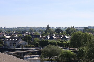 Vue d'ensemble de la ville, ville de Châtellerault, département de la Vienne, France