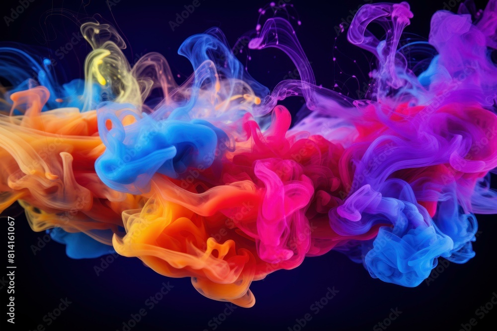 Poster dynamic clouds of ink in water create a mesmerizing display of swirling colors