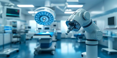 Advanced robotic surgery equipment in a state-of-the-art medical facility