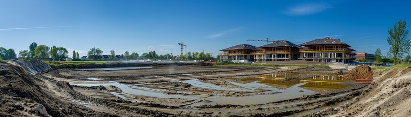 Obraz premium Under Construction, Building Repair Work, Worker At Work.