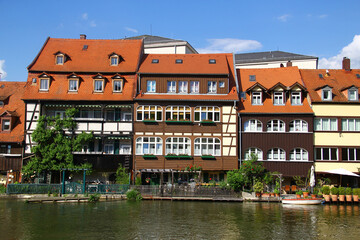 Little Venice, a former fishing settlement on river Regnitz, now a picturesque part of Bamberg,...