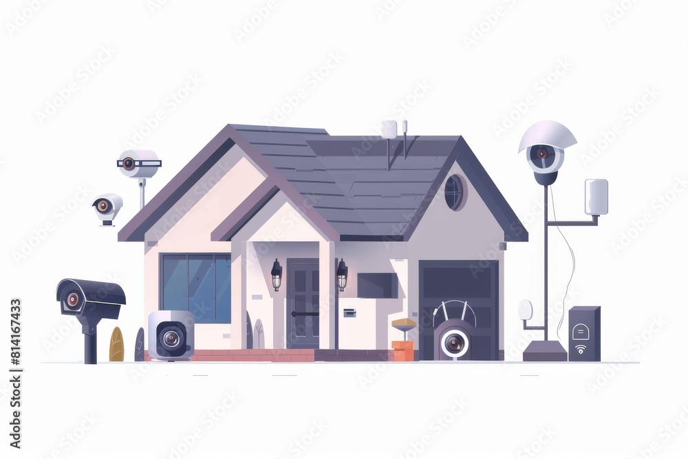 Poster monitor and secure family homes with security cameras, equipped with voice enabled security and sens