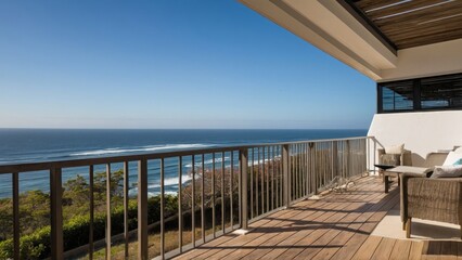 terrace overlooking the ocean