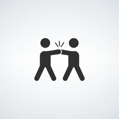 Fight two man icon. conflict icon. relationship problem, angry couple. confrontation symbol. Stock vector illustration isolated on white background.