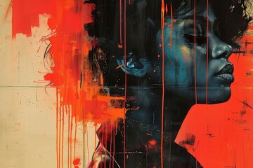 Vintage record cover design, abstract jazz era influence, vibrant splashes, oldschool cool