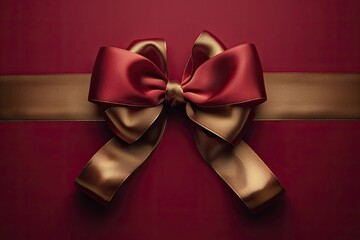 A captivating festive sales promotion backdrop featuring golden ribbon curls on red fabric, with ample space for special offers.