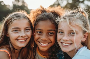 Fototapeta premium Happy children day: celebrating joy and innocence of childhood, honoring rights and well-being of children worldwide, promoting love, care, nurturing environments for their growth and development.