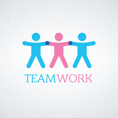 Teamwork people icon. Three people icon. team partnership symbol. Stock vector illustration isolated on white background.