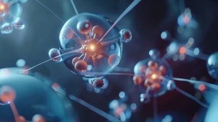 An animated sequence showing the collision of subatomic particles in a high-energy physics experiment