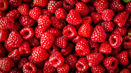 freshly picked raspberries (Rubus idaeus) - fresh organic produce concept