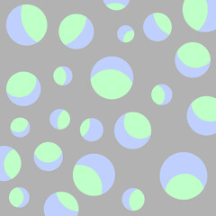 Light blue and green circles design on light gray background
