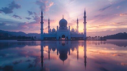 Fototapeta premium A sunrise at Blue Mosque Shah Alam Malaysia