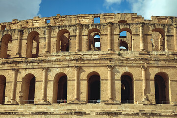 Fototapeta premium Roman colosseum in El Djem city - ancient Thysdrus, Tunisia
