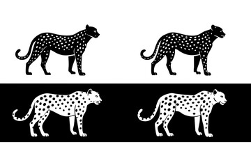 cheetah line art silhouette illustration