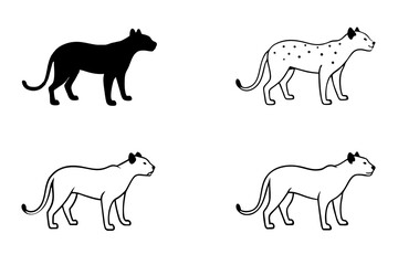 cheetah line art silhouette illustration