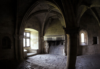 Chamber in Silvacane Abbey, former Cistercian monastery in municipality of La Roque-d'Antheron,...