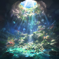 Beneath the Waves: An Ethereal Aquatic Wonderland