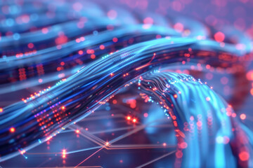 Fiber optic cables. Internet connection with optical fiber. Concept of fast internet. Generative AI