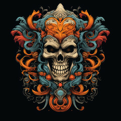 Naklejka premium Skull with style