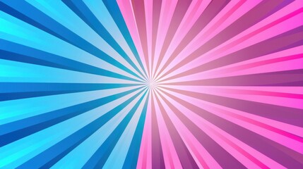 Pink and blue striped background with blue concentration lines from below.Ai generated