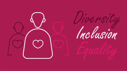 Diversity, inclusion and equality vector banner design concept