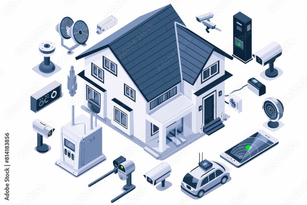 Poster with enhanced mobile detection capabilities, security cameras and video systems alarm against intrus