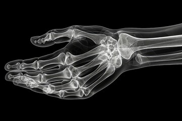 Naklejka premium Childs hand shown in an Xray, smaller bones, highresolution, educational focus