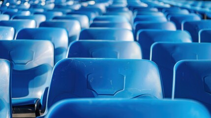 Seats at the stadium. shallow depth of field AI generated