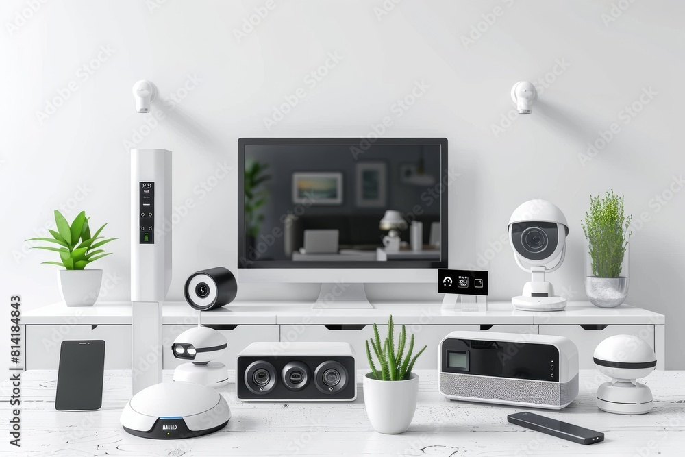 Poster high-tech home environments integrate smart cameras for definitive protection, supported by cctv sen