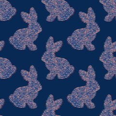 Easter animals bunnies seamless rabbit pattern for wrapping paper and kids