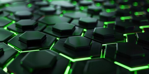 Fototapeta premium 3d Abstract background formed from green hexagons , Glass green Pattern, Geometric Crystals, Abstract illustration images. High quality photo