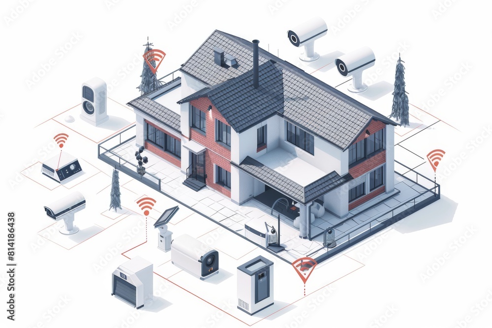 Poster urban safety innovations include camera alarms and tech building security, protected by security inf