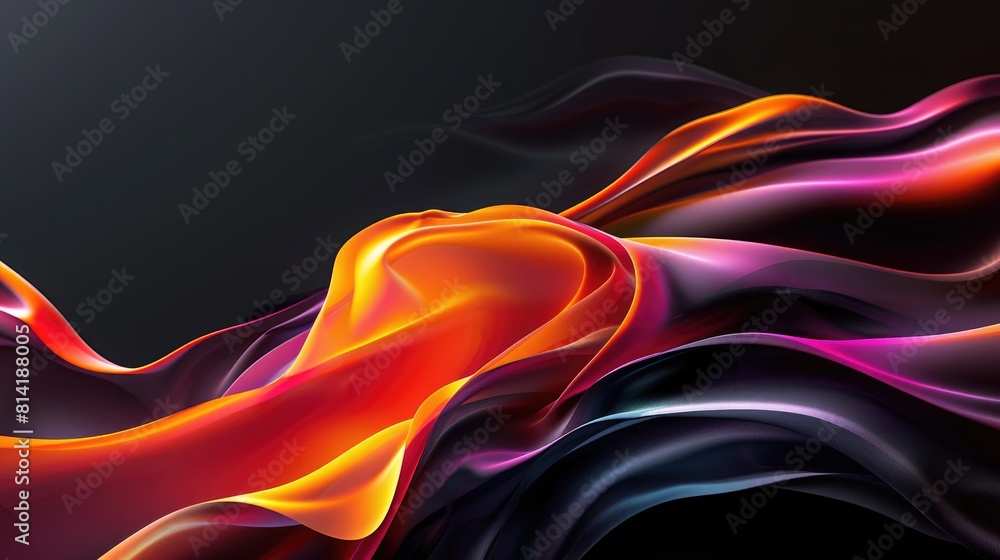 Poster colorful abstract shapes with a dark background. aig51a.