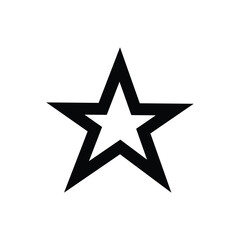 Black Star Logo Vector in elegant Style with White Background.