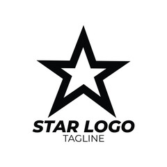 Obraz premium Black Star Logo Vector in elegant Style with White Background.