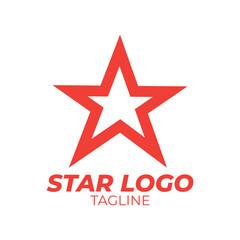 Orange Star Logo Vector in elegant Style with White Background