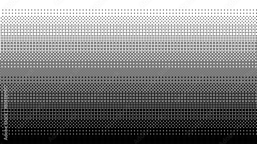 Poster Pixel art gradient, dot scattering, 8 Bit retro video arcade game style background. Dither matrix. Vector screensaver